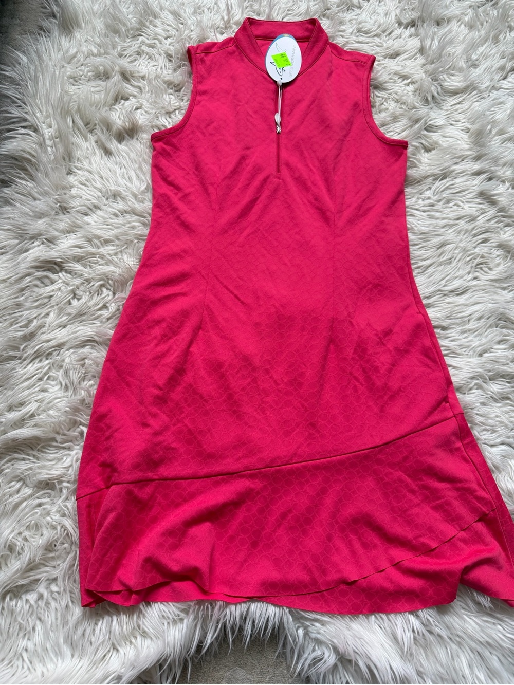 Greg Norman golf Collection Sleeveless Hot Pink Zip-Neck Dress